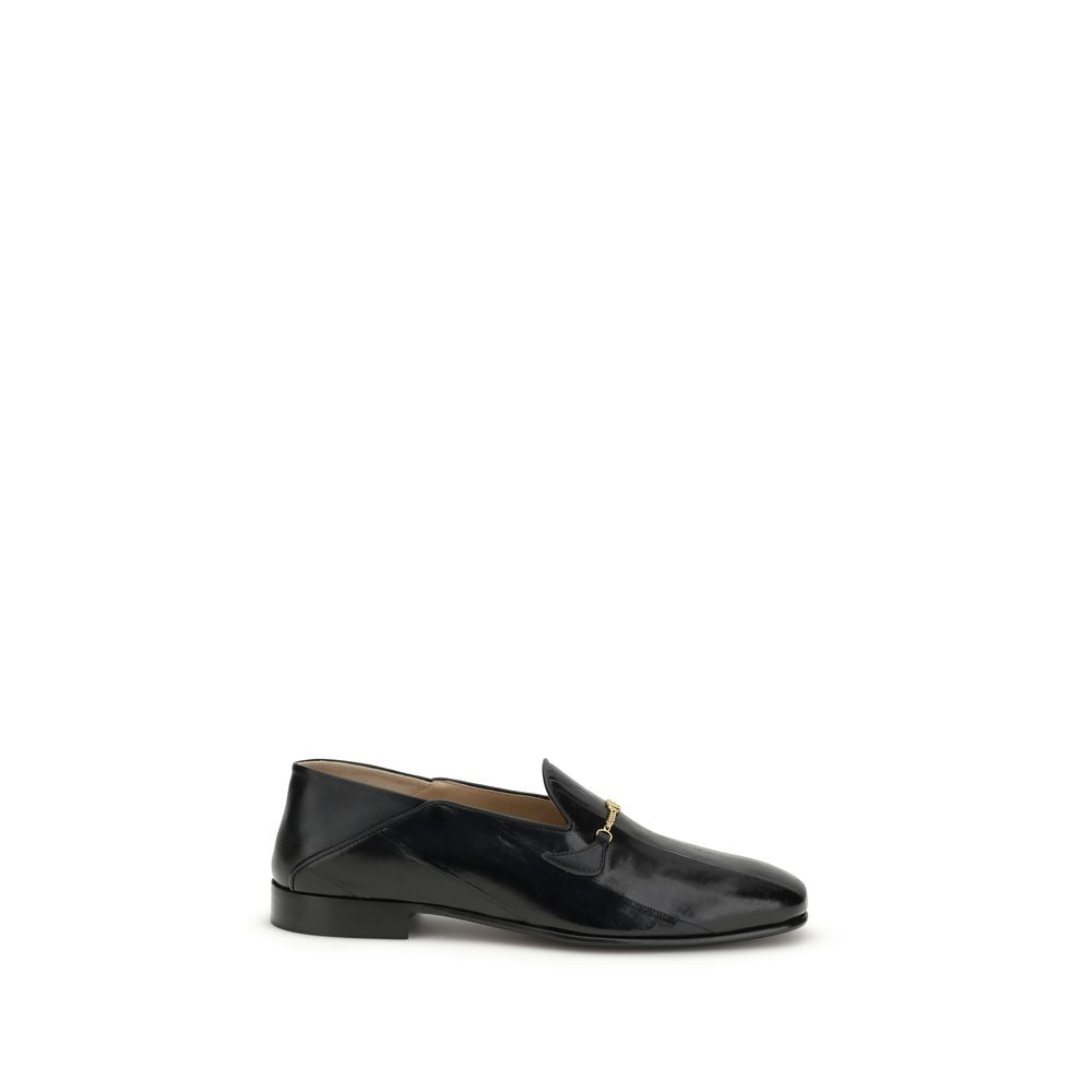 Valentino Garavani Black Calf Leather Bos Taurus Slip-On Loafers