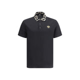 Versace Black Cotton Polo Shirt