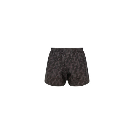 Fendi Gray Polyester Swim Shorts