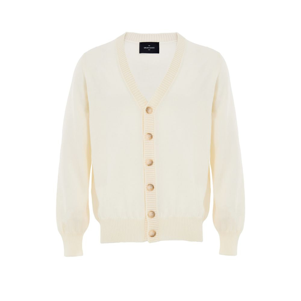 Gran Sasso White Wool Cardigan