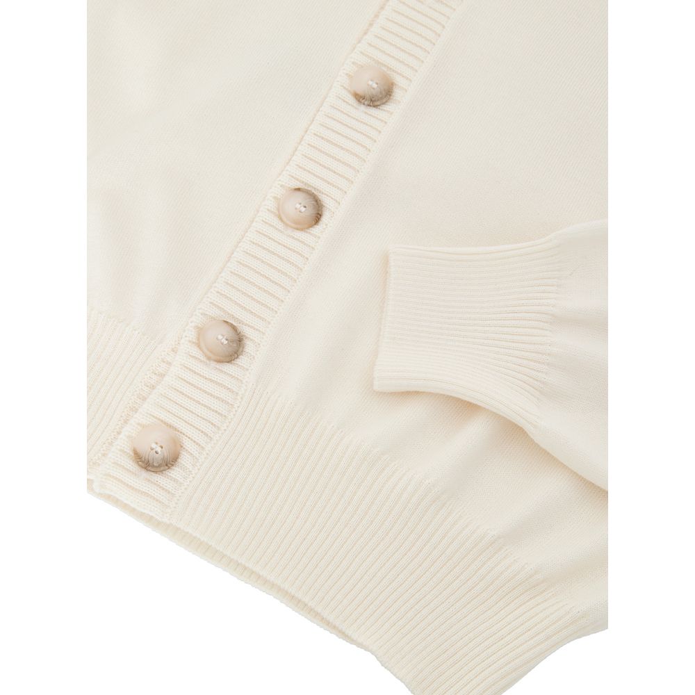 Gran Sasso White Wool Cardigan