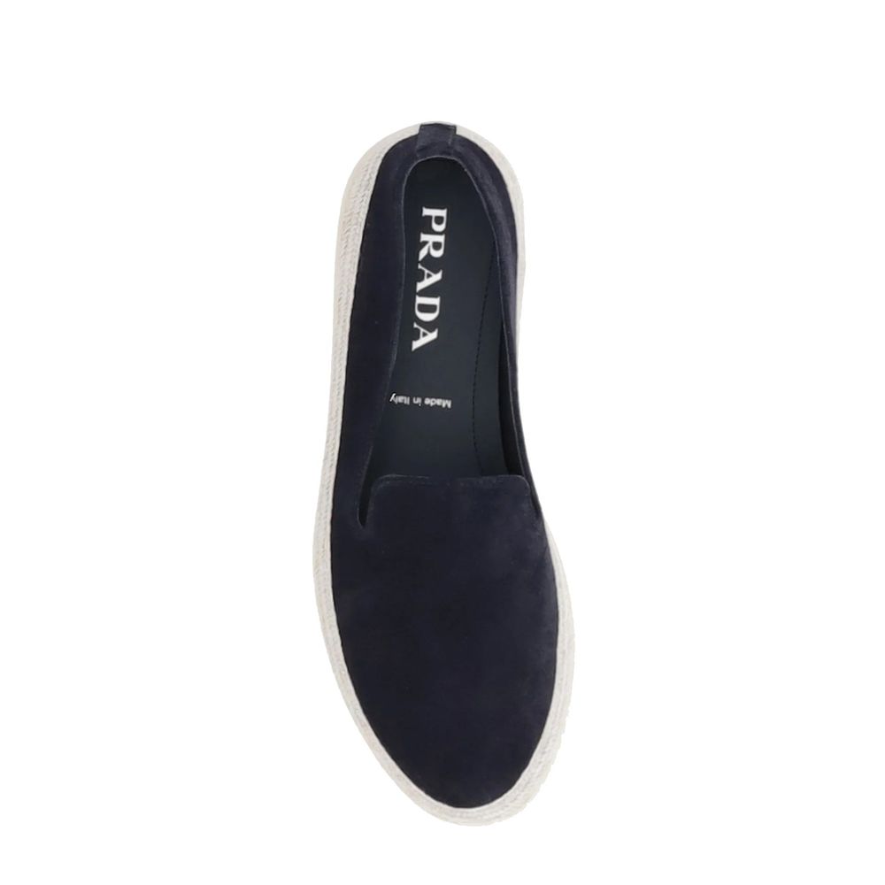 Prada Blue Leather Espadrilles