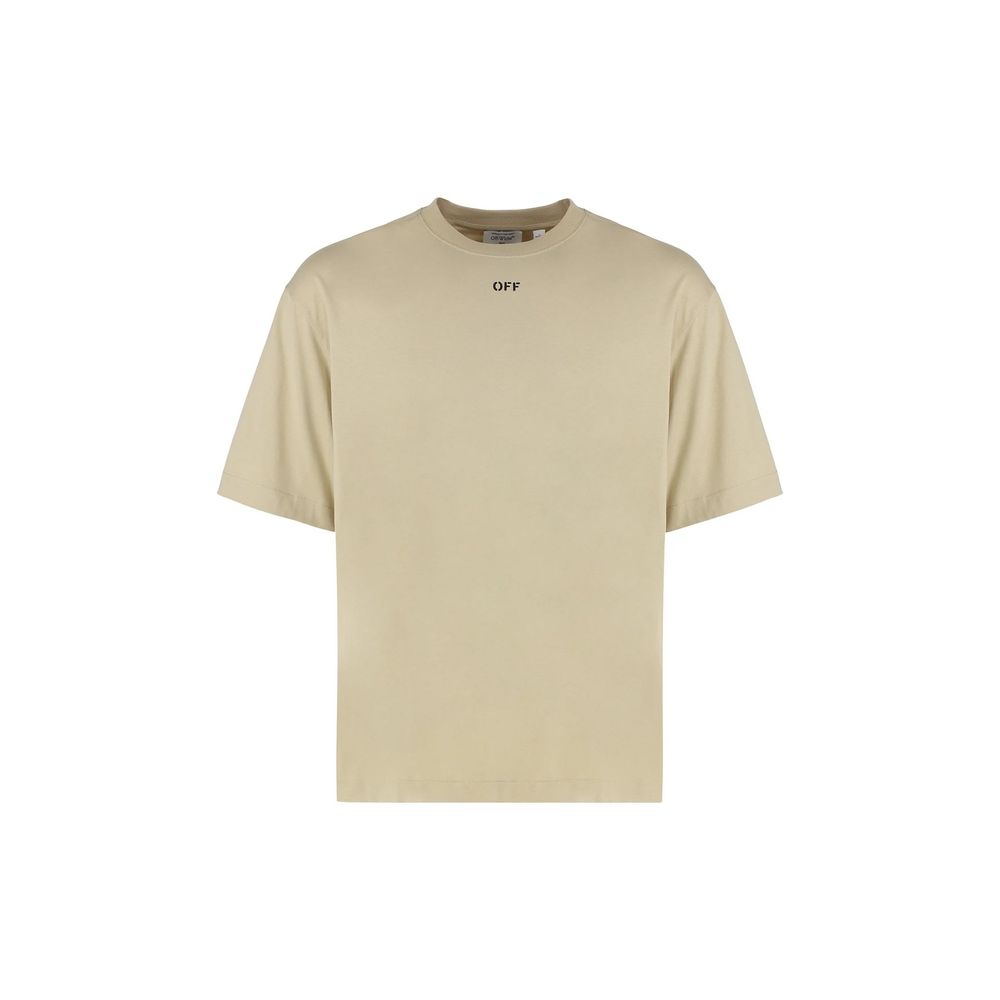 Off-White Beige Cotton T-Shirt