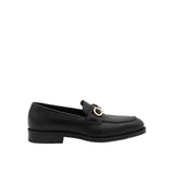 Salvatore Ferragamo Black Leather Slip-On Loafers