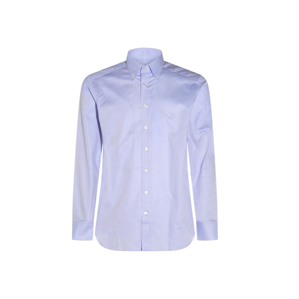 Etro Blue Cotton Dress Shirt