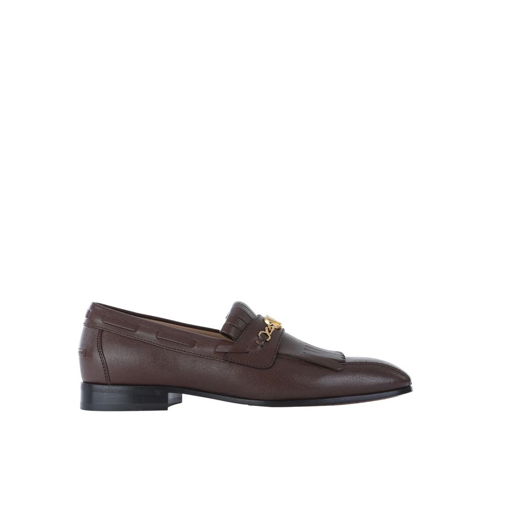 Valentino Garavani Brown Leather Slip-On Loafers