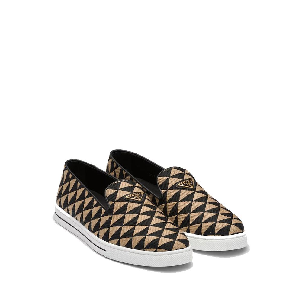 Prada Black Canvas Slip-On Loafers