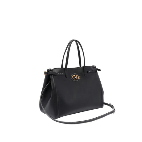 Valentino Garavani Black Leather Tote Bag