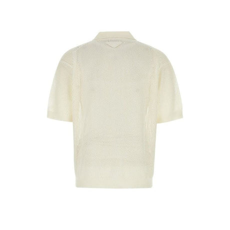 Prada White Cotton Polo Shirt