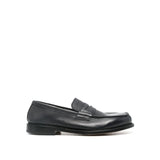 Premiata Black Leather Slip-On Loafers