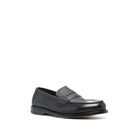 Premiata Black Leather Slip-On Loafers