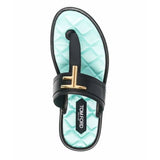 Tom Ford Black Leather Flat Sandals