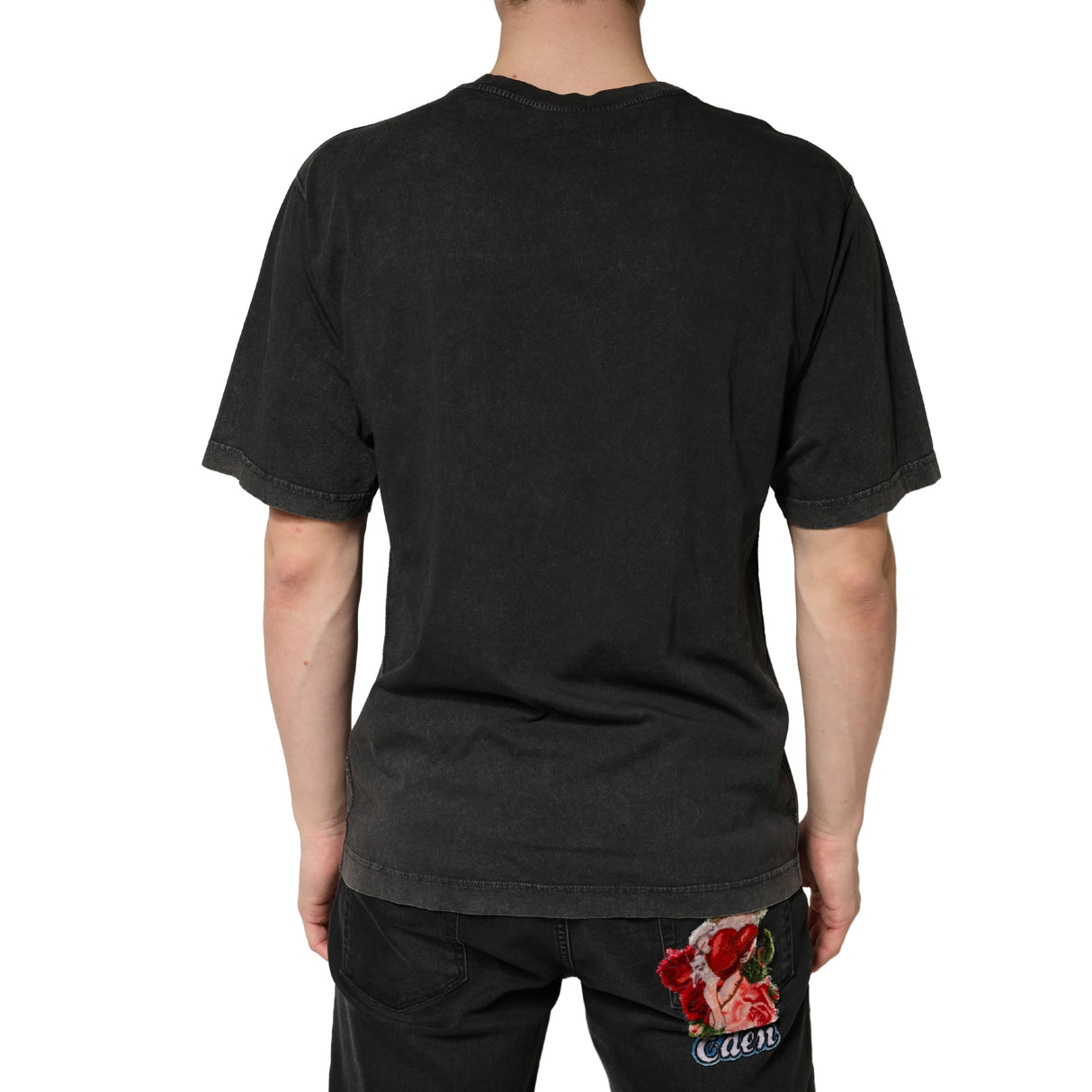 Dolce & Gabbana Black Cotton Crewneck Short Sleeve  T-Shirt