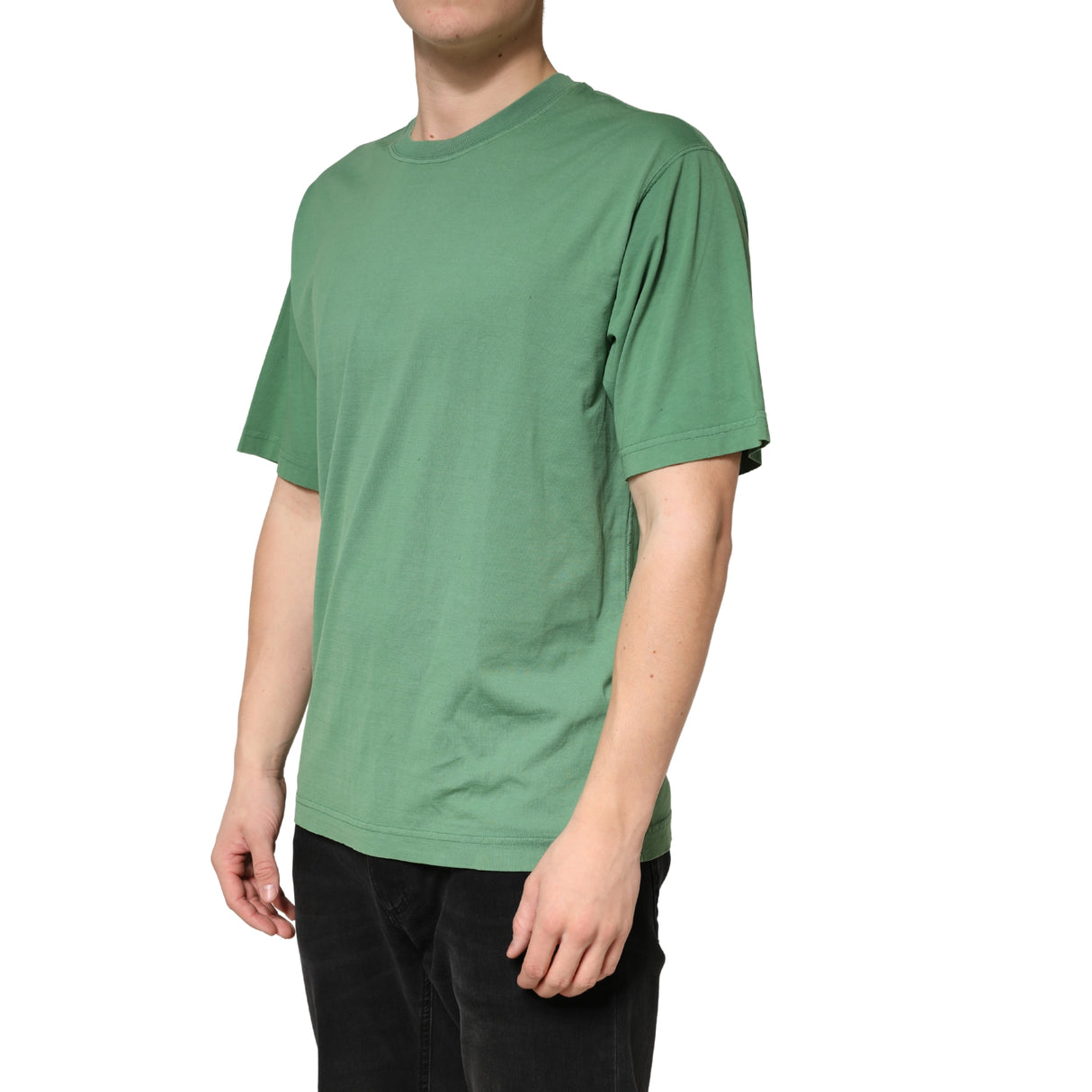 Dolce & Gabbana LightGreen Cotton Crewneck Short Sleeve T-Shirt