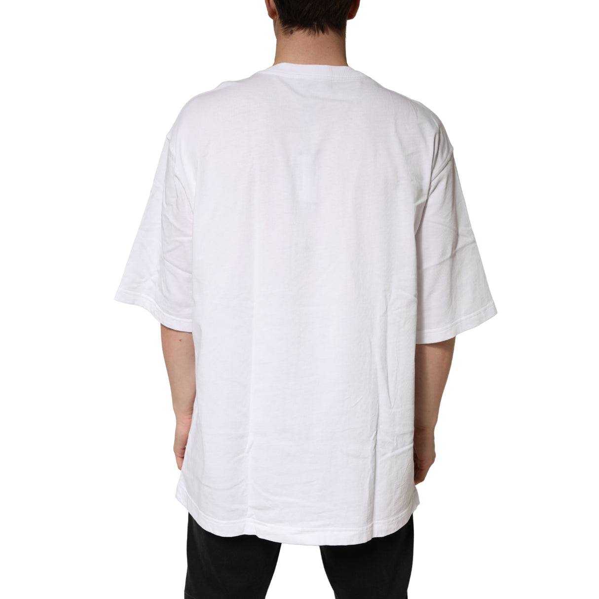 Dolce & Gabbana White Cotton Crewneck Short Sleeve T-Shirt