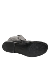 Dolce & Gabbana Re-Edition Black Leather Lace Up Boots Shoes