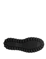 Dolce & Gabbana Gray Leather Logo Plaque Ankle Boots Shoes