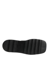 Dolce & Gabbana Black Leather Logo Plaque Ankle Boots Shoes