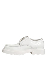 Dolce & Gabbana White Leather Chunky Sole Derby Shoes