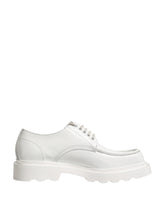 Dolce & Gabbana White Leather Chunky Sole Derby Shoes