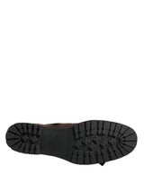 Dolce & Gabbana Brown Suede Leather Buckle Ankle Boots Shoes