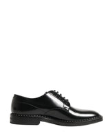 Dolce & Gabbana Men Black Lace-Up Leather Crown Dress Derby Shoes