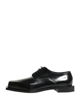 Dolce & Gabbana Black Matte Lace-Up Leather Dress Derby Shoes