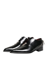 Dolce & Gabbana Men Black Lace-Up Leather Zip Dress Derby Shoes