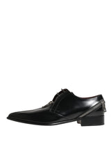 Dolce & Gabbana Men Black Lace-Up Leather Zip Dress Derby Shoes