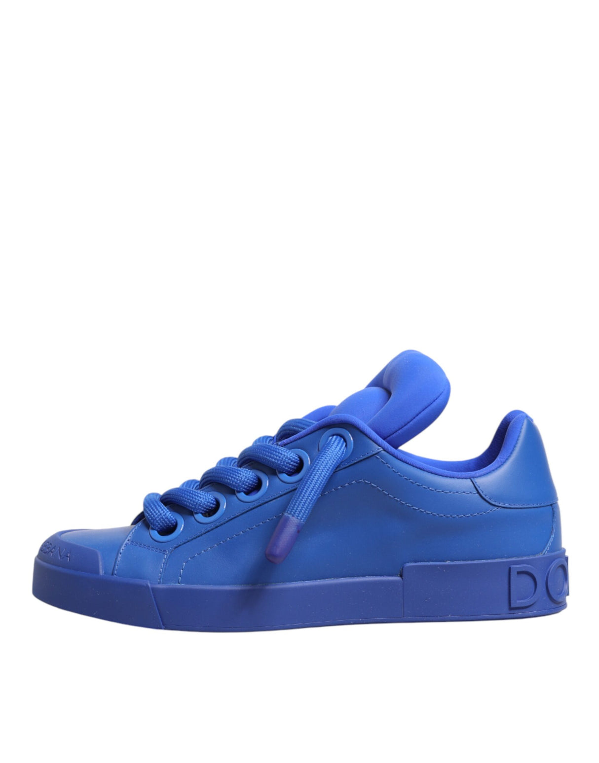 Dolce & Gabbana Blue Leather DG Logo Sole Low Top Sneakers Shoes