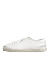 Dolce & Gabbana White Bianco Leather Men Low Top Sneakers Shoes