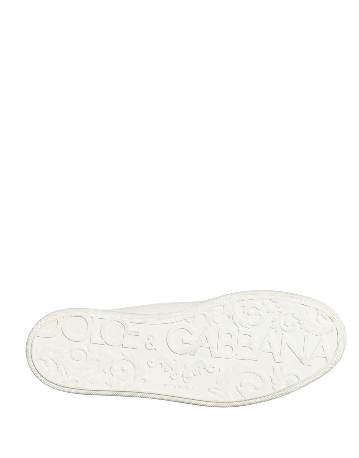 Dolce & Gabbana White Bianco Leather Men Low Top Sneakers Shoes