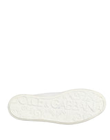 Dolce & Gabbana White Bianco Leather Men Low Top Sneakers Shoes