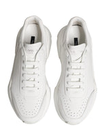 Dolce & Gabbana White Calfskin Leather Low Top Sneakers Shoes