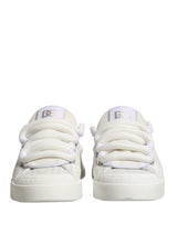 Dolce & Gabbana White Leather DG Logo Low Top Sneakers Shoes