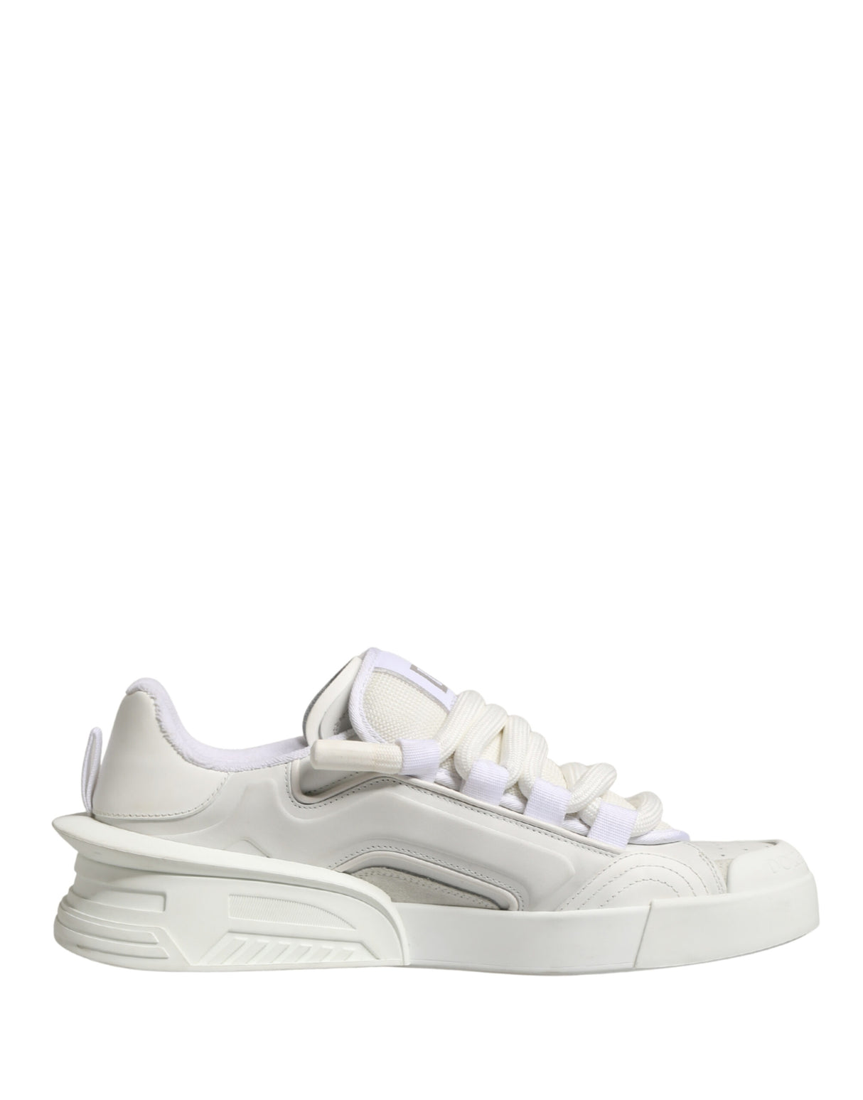 Dolce & Gabbana White Calfskin Leather Low Top Sneakers Shoes