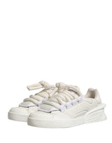 Dolce & Gabbana White Leather DG Logo Lace Up Sneakers Shoes