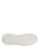 Dolce & Gabbana White Leather DG Logo Lace Up Sneakers Shoes