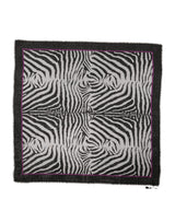 Dolce & Gabbana White Black Zebra Pattern Shawl 255cm x 132cm Men Scarf