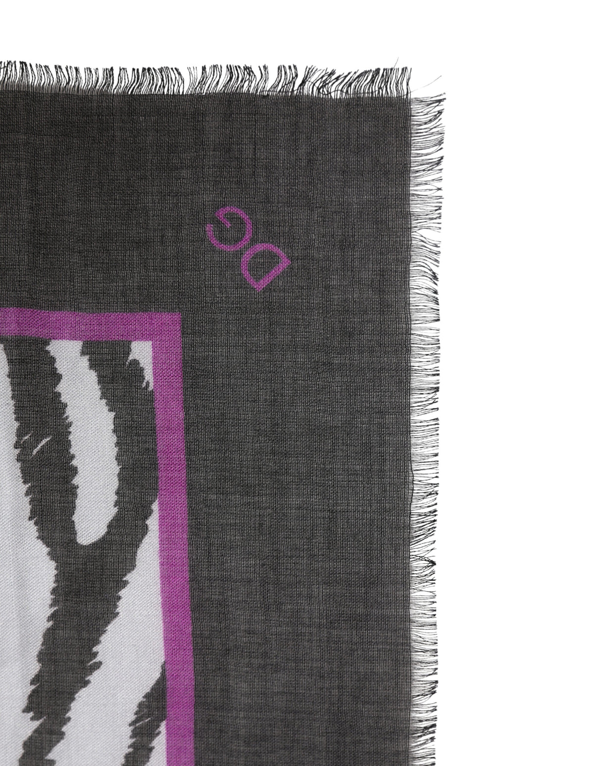 Dolce & Gabbana White Black Zebra Pattern Shawl 255cm x 132cm Men Scarf