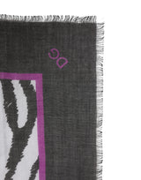 Dolce & Gabbana White Black Zebra Pattern Shawl 255cm x 132cm Men Scarf
