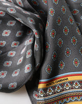 Dolce & Gabbana Gray Patterned Silk Neck Foulard 138cm x 22cm Men Scarf