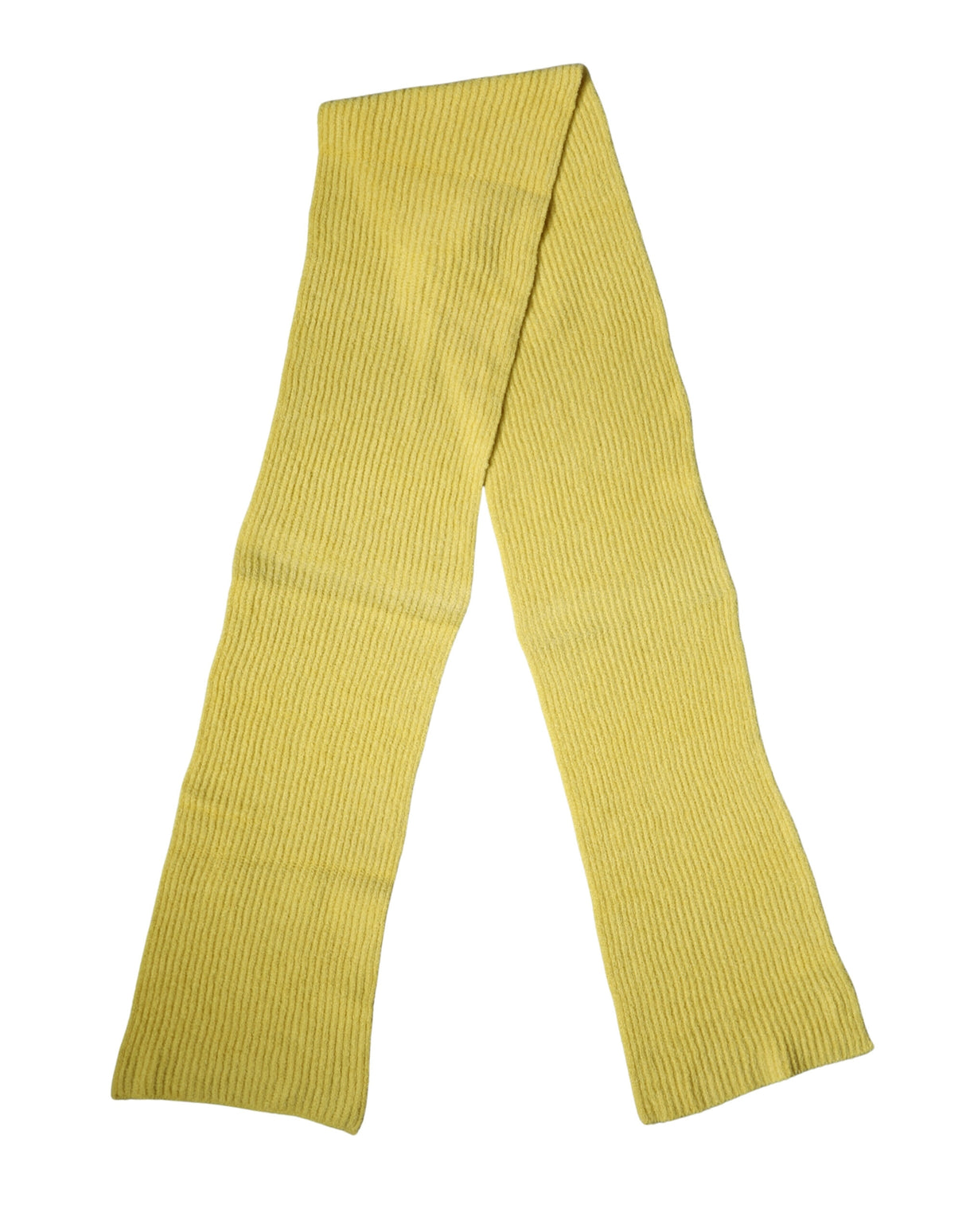 Dolce & Gabbana Yellow Cotton Knitted Neck Foulard 270cm x 31cm  Men Scarf
