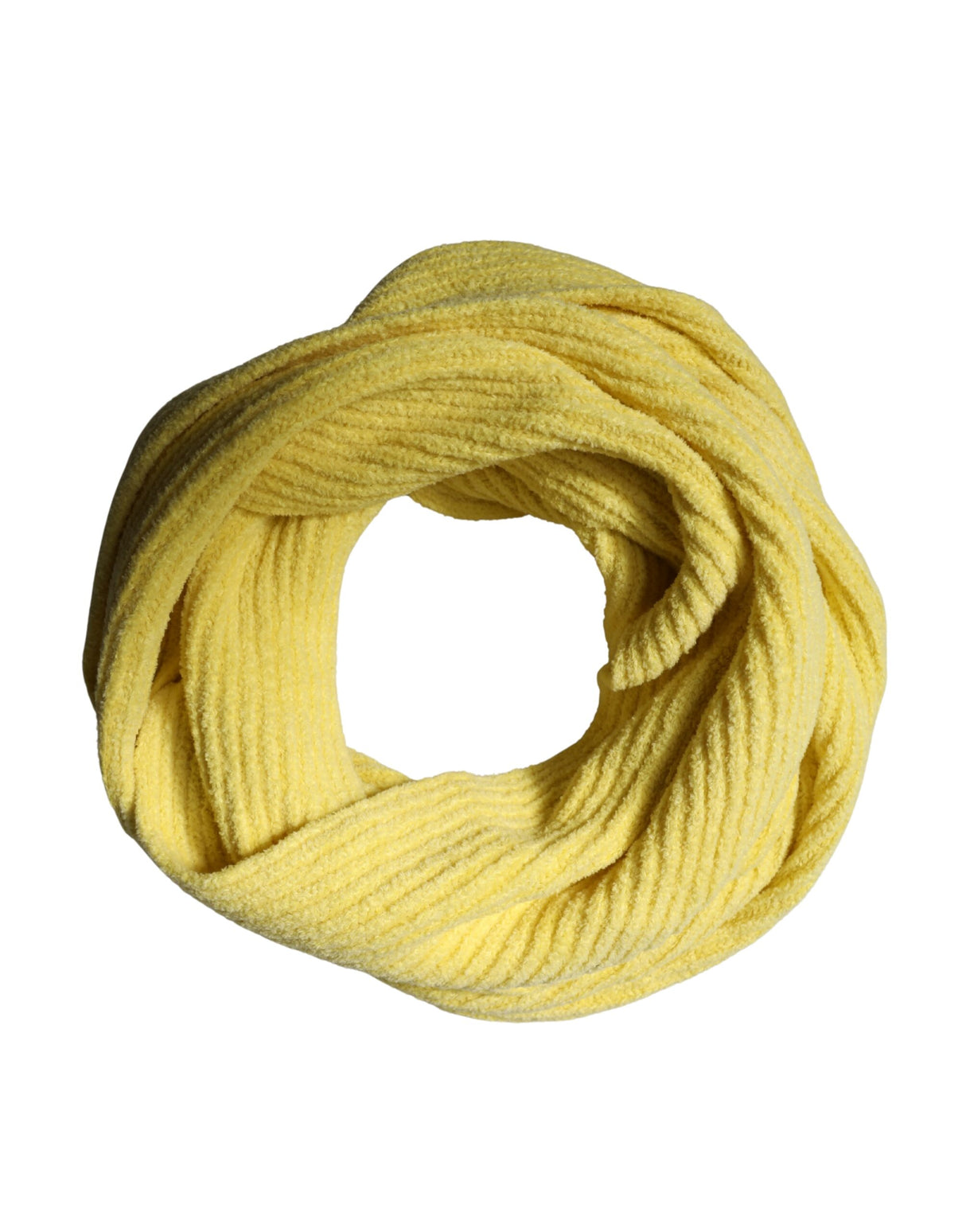 Dolce & Gabbana Yellow Cotton Knitted Neck Foulard 270cm x 31cm  Men Scarf