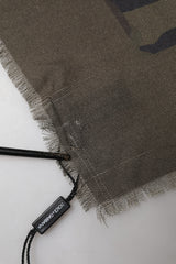 Dolce & Gabbana Green Camouflage Logo Cashmere 138cm x 137cm Men Scarf