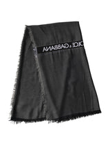 Dolce & Gabbana Black Modal Warmer Shawl Fringes 140cm x 134cm Men Scarf