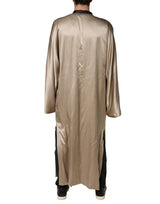 Dolce & Gabbana Beige Silk Satin Long Coat Robe Jacket