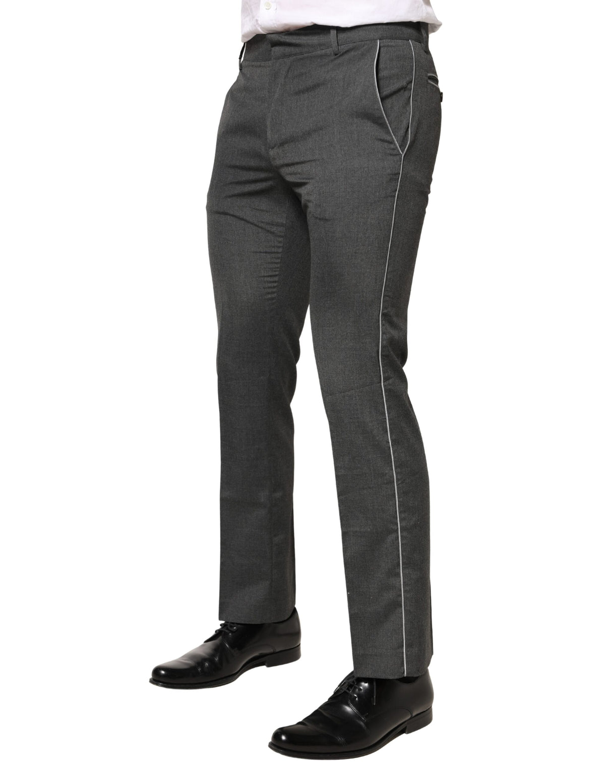 Daniele Alessandrini Gray Polyester Formal Dress Trouser Pants
