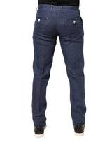 Domenico Tagliente Navy Blue Skinny Chino Mid Waist Men Pants