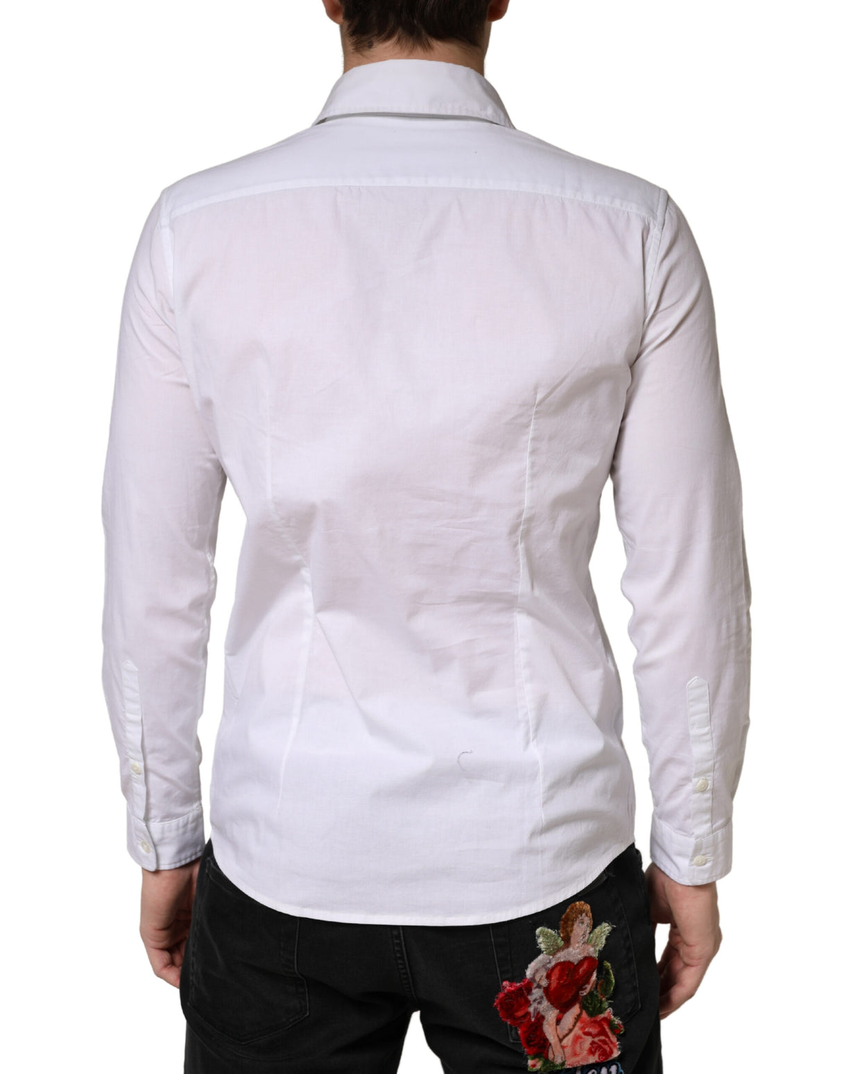 Daniele Alessandrini White Long Sleeves Dress Men Shirt